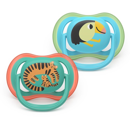 Залъгалки Ultra Air Philips AVENT 6-18м тукан/тигър сини 2 бр
