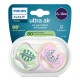 Philips AVENT Залъгалки Ultra Air 6-18 м. листо/коте, момиче, 2 бр. със стерилизаторна кутия plant based