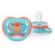 Philips AVENT Залъгалки Ultra Air 18м+ маймунка/жаба, синьо/жълто, за момче 2 бр. със стерилизаторна кутия plant based