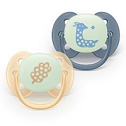 Залъгалки Ultra Soft NightTime Philips AVENT 6-18м пастелни момче 2 бр