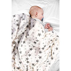 Муселинова пелена 100х120 Sevi Baby звезди 0м+