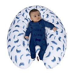 Възглавница за бременност и кърмене 2 части SeviBaby сини пера
