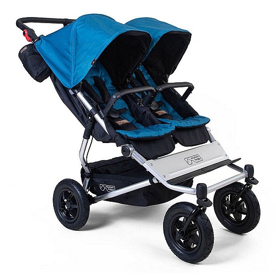 Mountain Buggy Количка за близнаци или породени деца  Duet Plus V4 колекция Heritage в син цвят Ocean