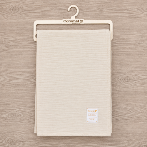 Бебешка муселинова пелена Caramel Premium Quality 90x75 см, екрю