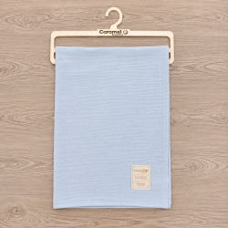 Бебешка муселинова пелена Caramel Premium Quality 90x75 см, синя