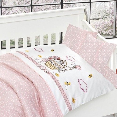 Детски спален комплект Kitty 100х150 см 100% бамбук First Choice, розово
