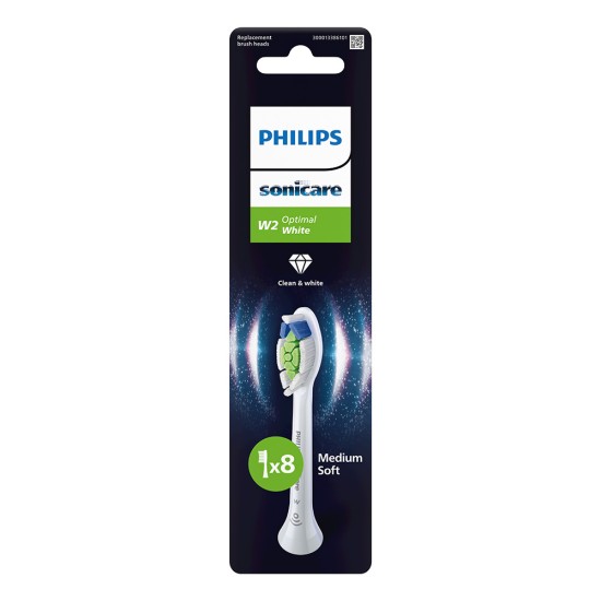 Глава W2 Optimal White за електрическа четка за зъби Philips Sonicare 8 бр. бяла BrushSync
