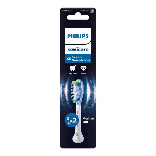 Глава C3 Premium Plaque Defense за електрическа четка за зъби Philips Sonicare 2 бр. бяла BrushSync 