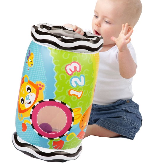 Надуваема играчка Валяк ABC 123 Playgro 6м+, цветен дизайн