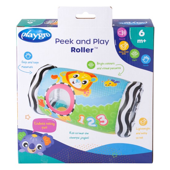 Надуваема играчка Валяк ABC 123 Playgro 6м+, цветен дизайн