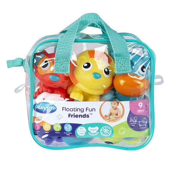 Комплект Весели приятели за баня Playgro 7 бр 9м+ с чанта с цип