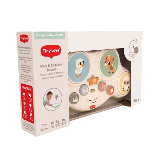 Музикалнa играчка Барабани Farmers Funday Tiny Love 6м+ с 4 барабанни пада