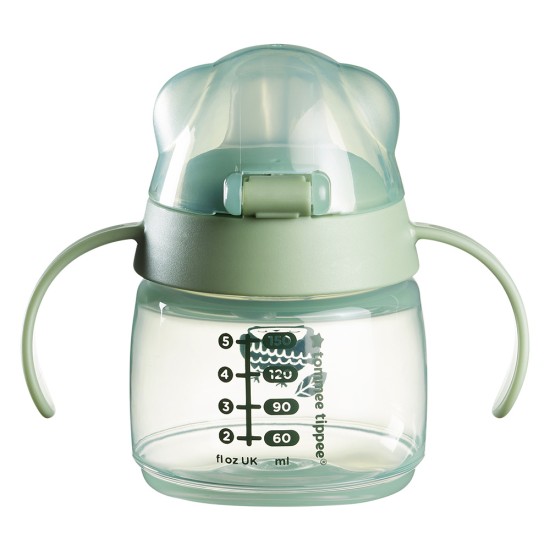  Неразливаща се чаша с мек накрайник SOFT SPOUT Tommee Tippee, 150мл, зелена с декорация бухал