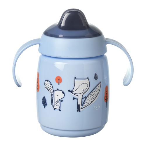 Неразливаща се чаша с мек накрайник и дръжки SUPERSTAR Tommee Tippee 300 мл 6м+ синя