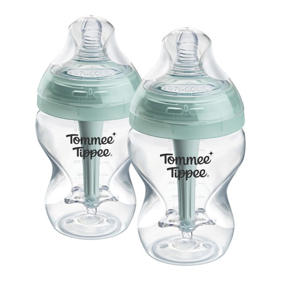 Tommee Tippee Комплект за новородено Advanced Anti-Colic самостерилизиращи се шишета + залъгалки, 0м+