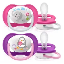 Залъгалки Ultra Air Philips AVENT 6-18 м слон/пингвин момиче 2 бр