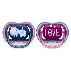 Залъгалки Ultra Air Philips AVENT  18 м+ слонове/love 2 бр
