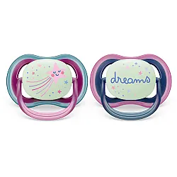 Залъгалки Ultra Air Night Philips AVENT 6-18м звезда/dreams момиче 2 бр