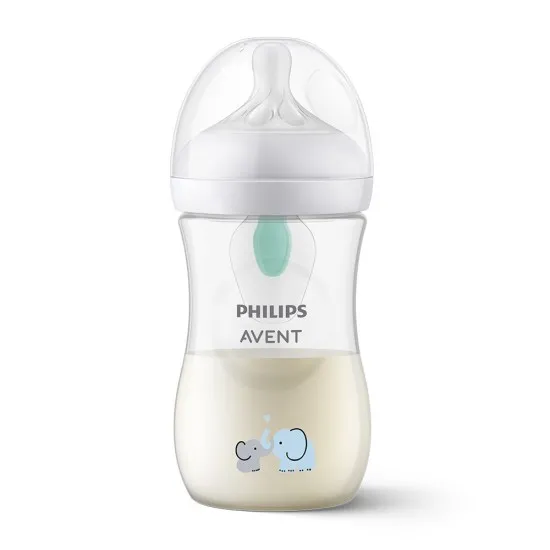 Шише Natural Response 3.0 Philips AVENT, 260 мл с клапа AirFree, 1м+, слон