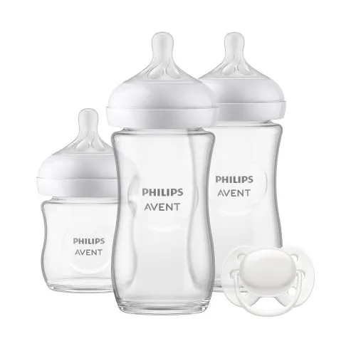 Стъклен комплект за новородено Natural Response 3.0 Philips AVENT 3 шишета+залъгалка