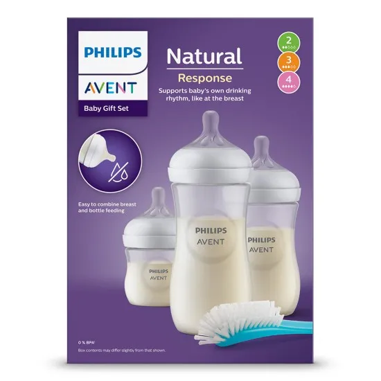 Philips AVENT Комплект за новородено с 3 шишета и четка