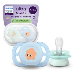 Залъгалки Ultra Start Philips AVENT 0-2м очички 2 бр момче