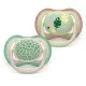 Philips AVENT Залъгалки Ultra Air пастелни 6-18 м. с декорация листа, неутрални 2 бр. със стерилизаторна кутия