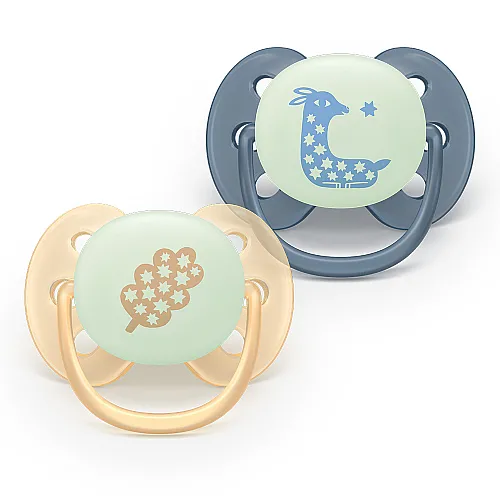 Залъгалки Ultra Soft NightTime Philips AVENT 6-18м пастелни момче 2 бр