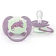 Philips AVENT Залъгалки Ultra Soft NightTIme 6-18м пастелни, момиче 2 бр. със стерилизаторна кутия лилаво, зелено