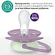 Philips AVENT Залъгалки Ultra Soft NightTIme 6-18м пастелни, момиче 2 бр. със стерилизаторна кутия лилаво, зелено