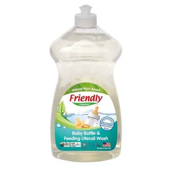 Препарат за ръчно измиване на бебешки шишета и съдове Friendly Organic, 739 мл 
