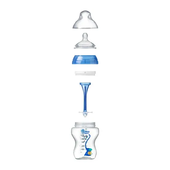 Шише за хранене с декорация Tommee Tippee Advanced Anti-colic, 340мл, син, момче, 42257875