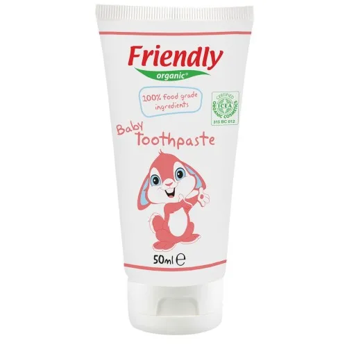 Бебешка паста за зъби Friendly Organic 100% хранителни съставки 50 мл малина