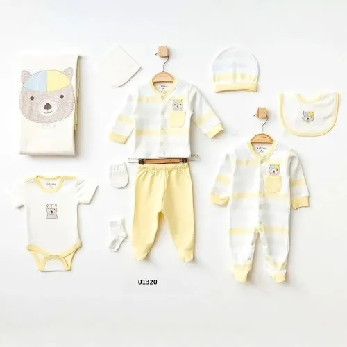 Комплект за изписване мече – 10 части, жълто AZIZ bebe