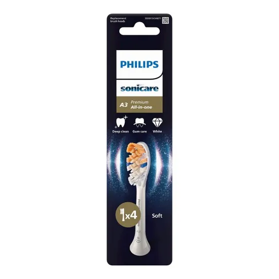 Глава Premium All-in-One за електрическа четка за зъби Philips Sonicare 4 бр. бялaBrushSync 