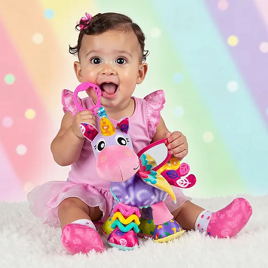 Активна играчка розов еднорог Playgro Refresh 0м+ с удобен ринг за закачане