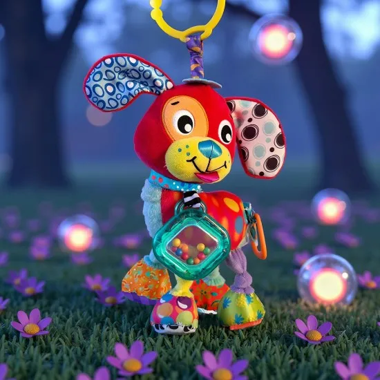 Активна играчка цветно Куче Пени Playgro 0м+ с удобен ринг за закачане