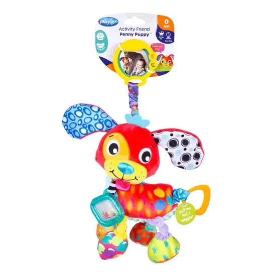 Активна играчка цветно Куче Пени Playgro 0м+ с удобен ринг за закачане
