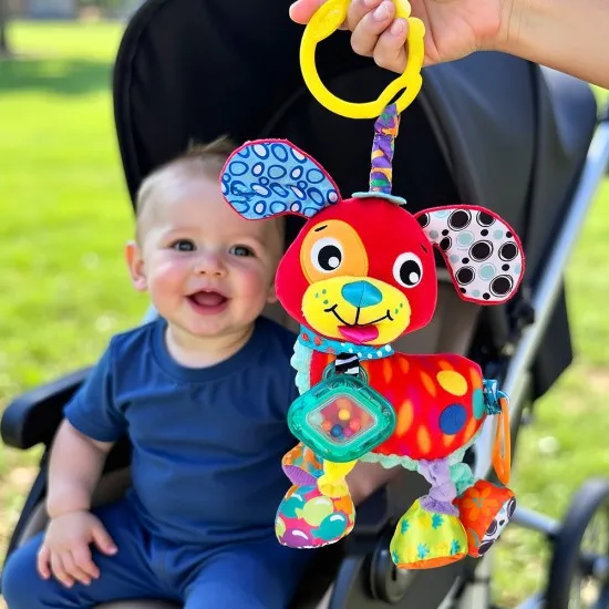 Активна играчка цветно Куче Пени Playgro 0м+ с удобен ринг за закачане