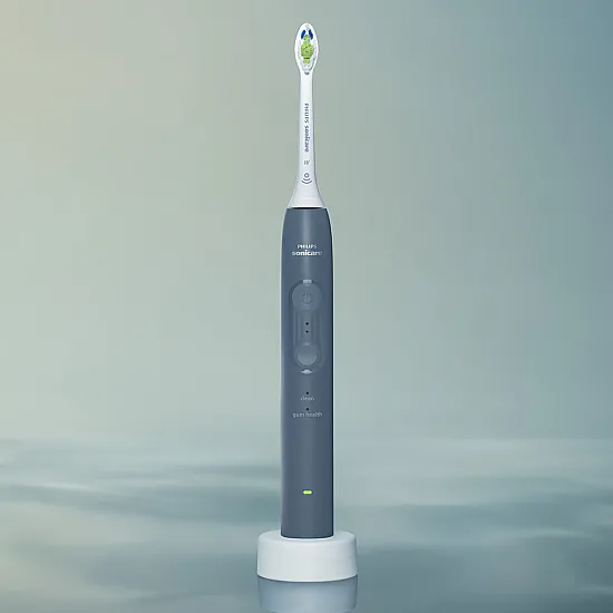Електрическа четка за зъби Next-Generation Philips Sonicare Серия 4100, морско синя с накрайник Optimal White и кутия за пътуване