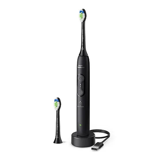 Електрическа четка за зъби Next-Generation Philips Sonicare Серия 4100, черна с 2 накрайника Optimal White