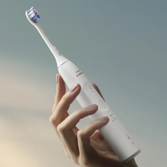 Philips Sonicare Електрическа четка за зъби Next-Generation с калъф Серия 6100, бяла, накрайник S2 Sensitive