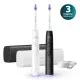 Комплект Електрически четки за зъби Next-Generation с 2 калъфа за пътуване Philips Sonicare Серия 6500, бяла и черна