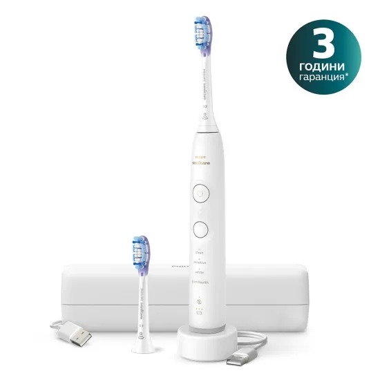 Електрическа четка за зъби Next-Generation с калъф допълнителен накрайник G3 Philips Sonicare Серия 7100, бяла 