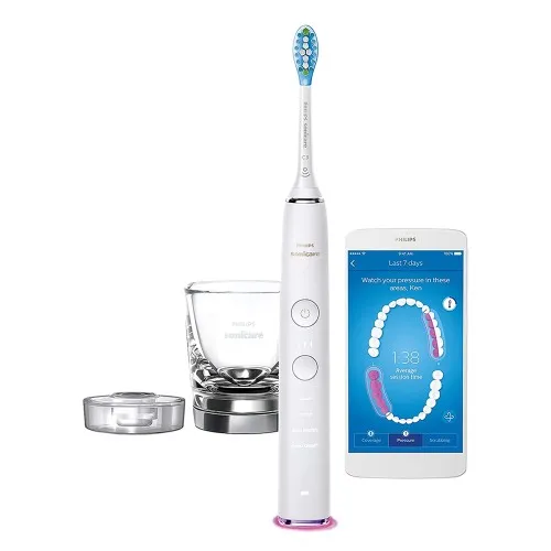 Електрическа четка за зъби DiamondClean Smart Series 9100 Philips Sonicare с чаша бяла