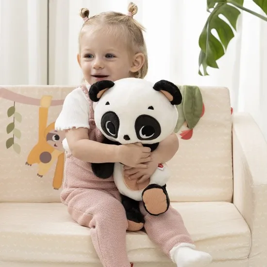 Музикална плюшена играчка Панда за гушкане с бял шум и светлина Black&White Decor Tiny Love 0м+, с 8 нежни мелодии