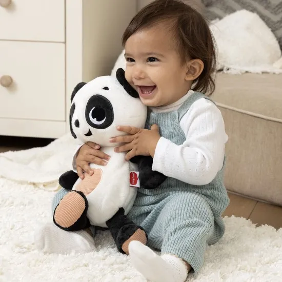 Музикална плюшена играчка Панда за гушкане с бял шум и светлина Black&White Decor Tiny Love 0м+, с 8 нежни мелодии