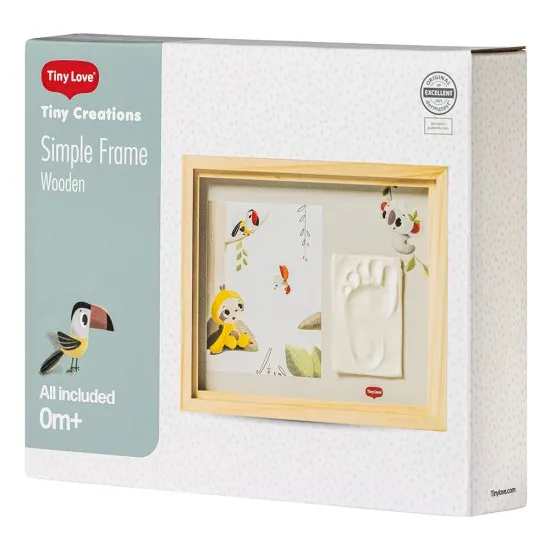 Tiny Love Pure Frame Рамка за Отпечатък на ръчичка или краче и Снимка Tiny Creations, Дървена рамка и Весела декорация