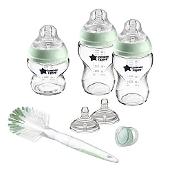 Комплект за новородено стъкло + четка за шишета Tommee Tippee Closer to Nature Easi-Vent С НАРУШЕНА ОПАКОВКА