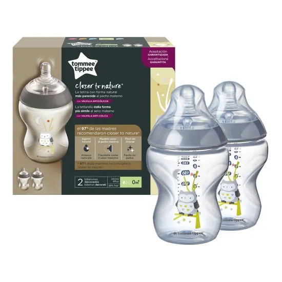 Tommee Tippee Шише за хранене 260мл 2бр/оп бухал момче, 42252175